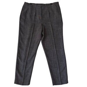Harvé Benard Womens Gray Herringbone Trousers Size 14W Polyester Blend Classic F